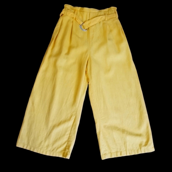 Love Tree Pants - 4/$25 Love tree yellow linen belted culottes